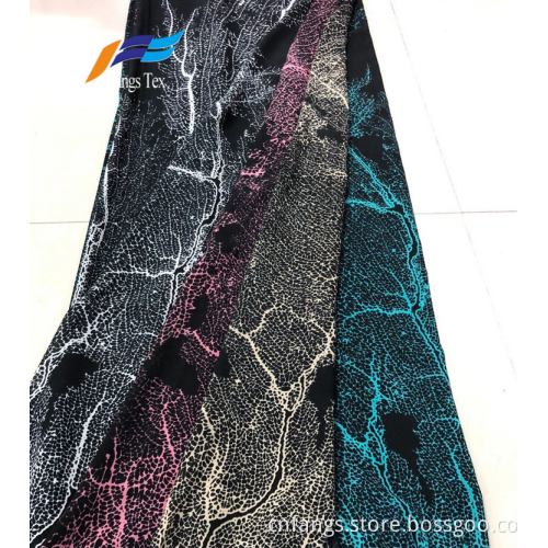 Polyester Digital Printed Black Abaya Veil Clothing Fabrics